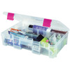 Creative Options Pro Latch Deep Utility Box 4-9 Compartments-11"X7.25"X2.75" Clear W/Magenta - 23630-82