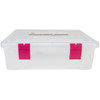 Creative Options File Tub-17"X15"X5" Clear W/Magenta - 708-082 - 024099827089 Creative Options File Tub-17"X15"X5" Clear W/Magenta - 708-082 - 024099827089