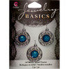 Cousin Jewelry Basics Metal Charms-Silver & Turquoise Filigree 3/Pkg JBCHARM-8532 - 016321088658