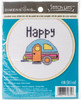 Dimensions Mini Counted Cross Stitch Kit 4"-Happy Camper (14 Count) 72-74832 - 088677748326