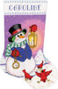 Design Works Counted Cross Stitch Stocking Kit 17" Long-Snowman W/Lantern (14 Count) DW5995
