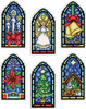 Design Works Counted Cross Stitch Kit 2"X4" Set of 6-Stained Glass Ornament (14 Count) DW5909