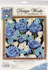 Design Works Needlepoint Kit 12"X12"-Blue Roses-Stitched In Yarn DW2620 - 021465026206