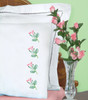 Jack Dempsey Stamped Pillowcases W/White Perle Edge 2/Pkg-Rose Buds 1600 780