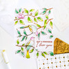 Pinkfresh Studio Cling Rubber Background Stamp A2-Songbirds On Branches PF143522