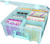 ArtBin Super Satchel Double Deep Box W/Dividers-15.25"X14"X6.25" Aqua Mist 6990AA