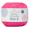 3 Pack Aunt Lydia's Baby Shower Crochet Thread Size 3-Hot Pink 173-1840 - 073650055829