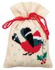 Vervaco Counted Cross Stitch Sachet Bags Kit 3.2"X4.8" 3/Pkg-Christmas Bird And House (18 Count) V0162245 - 5413480604067