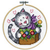 3 Pack - Design Works Counted Cross Stitch Kit 4" Round-Cat (14 Count) - DW7065