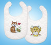 Design Works Stamped Bib Cross Stitch Kit 9"X14" 2/Pkg-Baby's Forest - DW7108