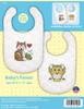 Design Works Stamped Bib Cross Stitch Kit 9"X14" 2/Pkg-Baby's Forest - DW7108