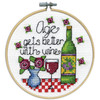 Design Works Counted Cross Stitch Kit 4" Round-Wine (14 Count) DW7059