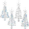 Solid Oak Nostalgic Christmas Beaded Crystal Ornament Kit-Frosty Crhistmas Trees Makes 4 - NCHBOK-031
