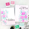 Pinkfresh Studio Stencils 4.25"X5.25" 6/Pkg-Fancy Rose Bunch Layering PF160322