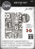 Sizzix 3D Texture Fades Embossing Folder By Tim Holtz-Numbered - 665753