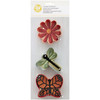 3 Pack Wilton Metal Cookie Cutter Set 3/Pkg-Flower, Butterfly And Dragonfly W0800356 - 070896158512