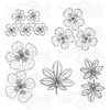Heartfelt Creations Cling Rubber Stamp Set-Hollyhock Petals & Leaves HCPC3999