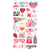 3 Pack Heart Eyes Chipboard Stickers 6"X12"EYE19416