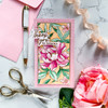 Pinkfresh Studio Cling Rubber Background Stamp A2-Blooming Peony PF182222