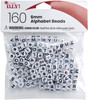 3 Pack CousinDIY Alphabet Beads 6mm 160/Pkg-White With Black Letters 40000442 - 191648093735