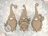 3 Pack Scrapaholics Laser Cut Chipboard 2mm Thick-Bee Gnomes, 3/Pkg 4" To 1.5" S88792