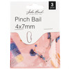 3 Pack John Bead Pinch Bail 4x7mm 3/Pkg-Silver 1401174 - 665772231917