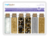 6 Pack Craft Medley Glitter Confetti Vials 50g 6/Pkg-Metallique GC407-B - 775749261400