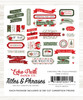 3 Pack Echo Park Cardstock Ephemera-Titles & Phrases, Christmas Time CT330032