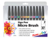 Pentel Sign Pen Micro Brush Tip W/Case 12/Pkg-Assorted Colors F30CPC12 - 072512275443