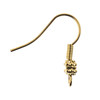 John Bead Earwire w/ Bali Bead 8/Pkg-Gold 1401154