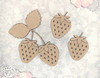 Scrapaholics Laser Cut Chipboard 2mm Thick-Strawberry Style #1, 6/Pkg 3" To 1" S89348