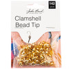 John Bead Clamshell Bead Tip 142/Pkg-Gold - 1401148 - 665772231658