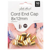 John Bead Cord End Cap 8x12mm 10/Pkg-Gold 1401179 - 665772231962