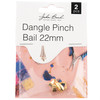 John Bead Dangle Pinch Bail 22mm 2/Pkg-Gold 1401177 - 665772231948