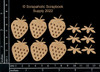 Scrapaholics Laser Cut Chipboard 2mm Thick-Strawberry Style #2, 12/Pkg 1.25" To 1" S89355