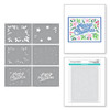 Spellbinders Stencils From The Layered Christmas Stencils-Merry Christmas Foliage STN068