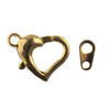 John Bead Heart Lobster Clasp 13mm 5/Pkg-Gold 1401167