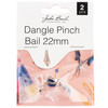 John Bead Dangle Pinch Bail 22mm 2/Pkg-Silver 1401176 - 665772231931