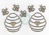 Scrapaholics Laser Cut Chipboard 2mm Thick-Beehives & Bees, 7/Pkg 2" To 0.75" S88808
