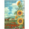 Stamperia Assorted Rice Paper A4 6/Sheets-Sunflower Art DFSA4XSF