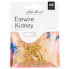 John Bead Earwire Kidney 19x10mm 46/Pkg-Gold 1401152 - 665772231696