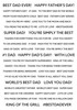 Creative Expressions Wordies Sentiment Sheets 6"X8" 4/Pkg-Best Dad CEW019