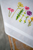 Vervaco Stamped Tablecloth Cross Stitch Kit 32"X32"-Spring Flowers V0199588