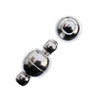 John Bead Round Magnetic Clasp 6x6.5mm 2 Pairs-Silver 1401190