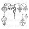 Heartfelt Creations Cling Rubber Stamp Set-Sparkling Holiday Ornaments CPC31030