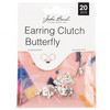 John Bead Earring Clutch Butterfly 6x3mm 20/Pkg-Silver 1401192 - 665772232099