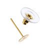John Bead Earring Studs Flat with Barrel Clutch 12mm 1Pair-Gold 1401189