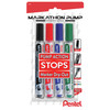 Pentel Markathon Pump Chisel Tip Permanent Marker 4/Pkg-Assorted Colors F60XBP4M - 072512283806