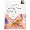 John Bead Earring Clutch Butterfly 6x3mm 20/Pkg-Gold 1401193 - 665772232105