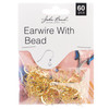 John Bead Earwire with Bead 60/Pkg-Gold 1401023 - 665772203181